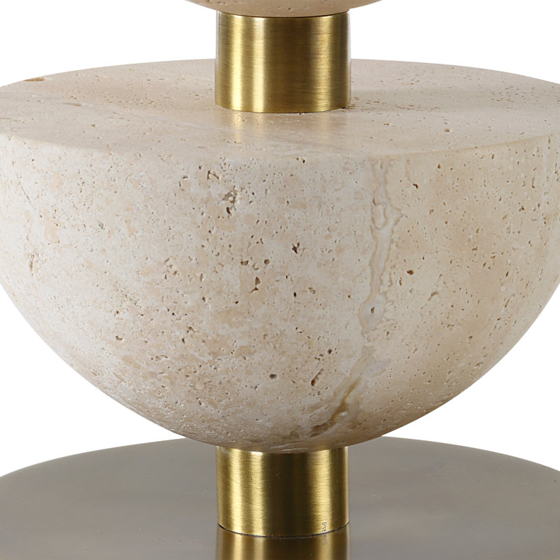 Everly Quinn Hickmon Travertine Table Lamp