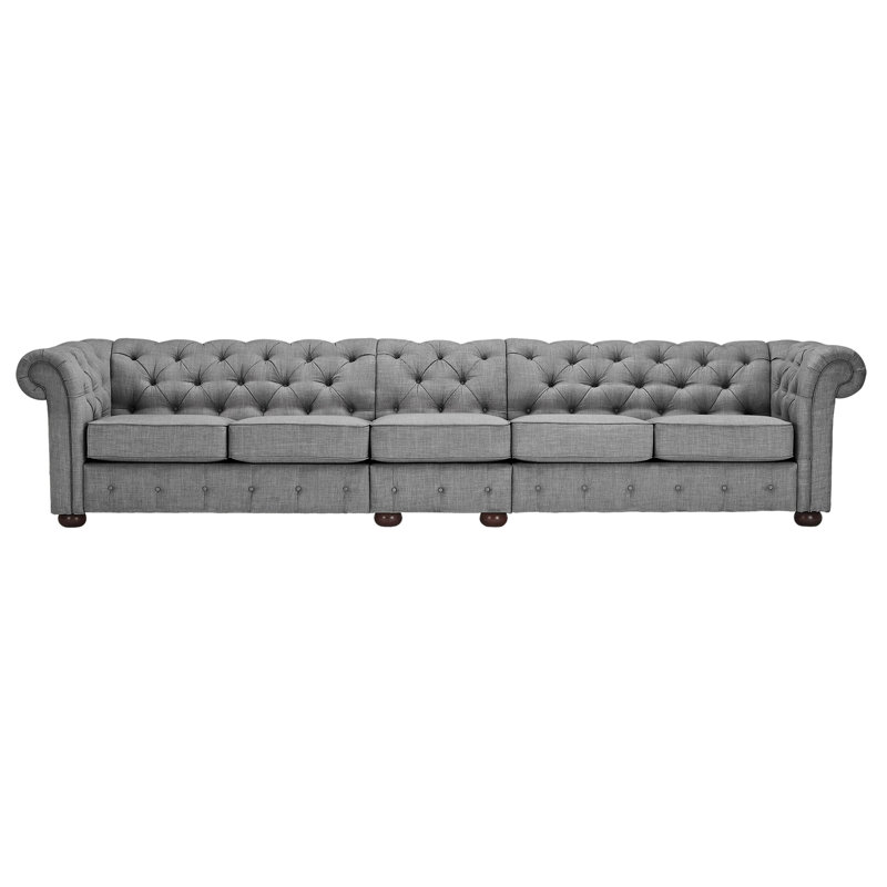 Huskins 164.8'' Upholstered Sofa, Pewter Gray Linen