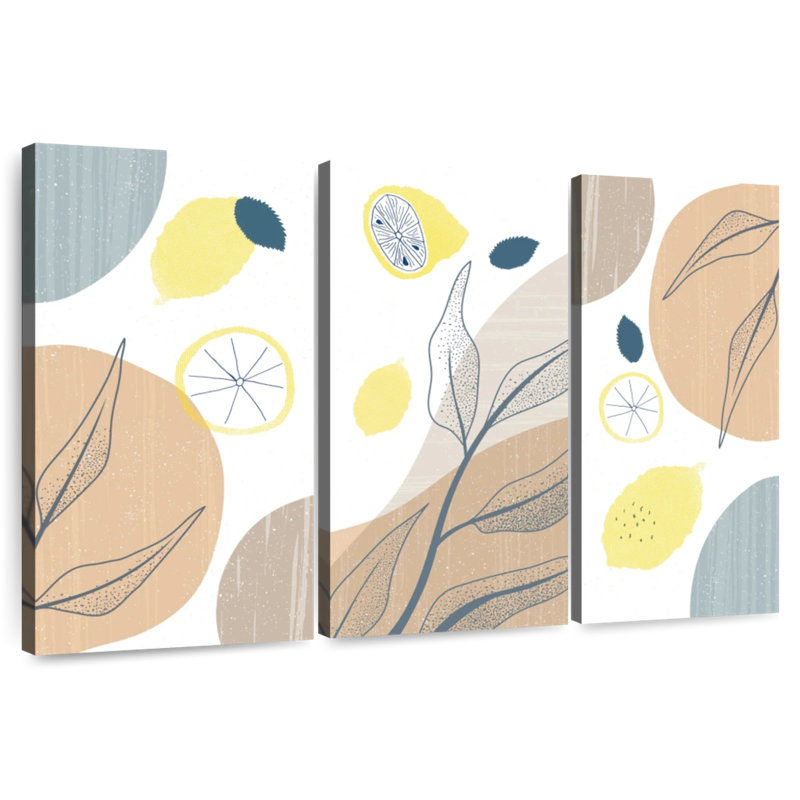 Yarlin Boho Botanical Lemons, 36" H x 57" W