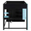 Blue Loft Bed Full Size with Desk, Wardrobe Storage, USB Charging and RGB Light-1646381559