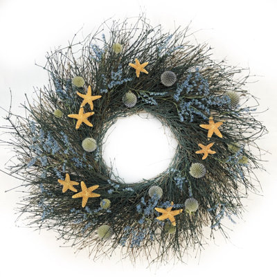 Beachy Handcrafted Dried Mixed Assortment Wreath