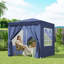 Tente escamotable 6,6 pi x 6,6 pi pour l'extérieur, jardin, patio, bleu-123554191
