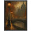 «Golden Bridge Autumn», reproduction d'art encadrée «Misty River and Streetlight» pour un décor d'automne élégant-119347033-119347029