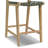 Banda Teak & Woven Leather Counter Height Stool-123280145