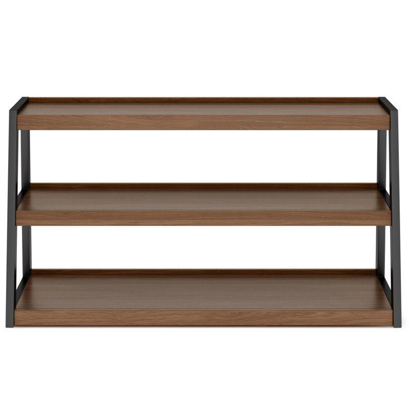 Sawhorse Industrial 48 Inch Walnut Wood and Black Metal TV Stand