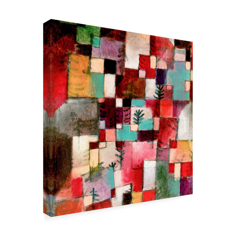 Art sur toile par Paul Klee, H 14 po x l 14 po