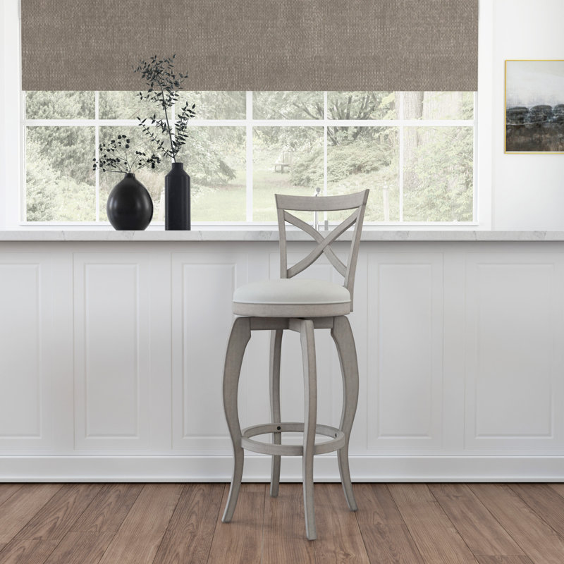 Tabouret de bar et de comptoir pivotant Brumback, Tabouret de bar (hauteur du siège 31,25 po), gris