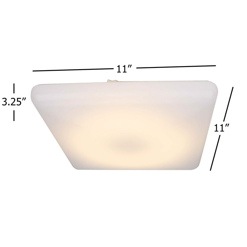 Acrylic LED Flush Mount, 3.25"H x 11"W x 11"D