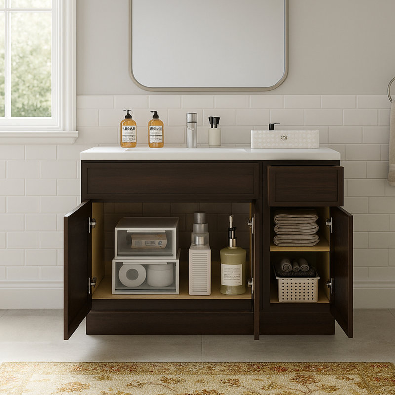 51'' Single Bathroom Vanity Base Only, Brown