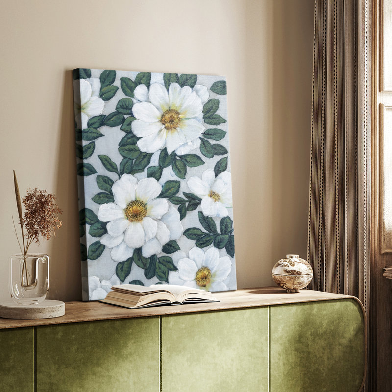 Fleurs blanc vif II - galerie Cavas sur mesure, H 60 po x l 40 po