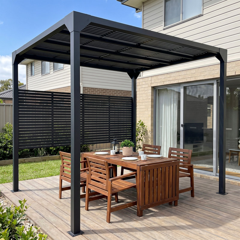 Pergola d'extérieur en acier galvanisé 9,8 pi x 8,2 pi x 7,9 pi, Motif A