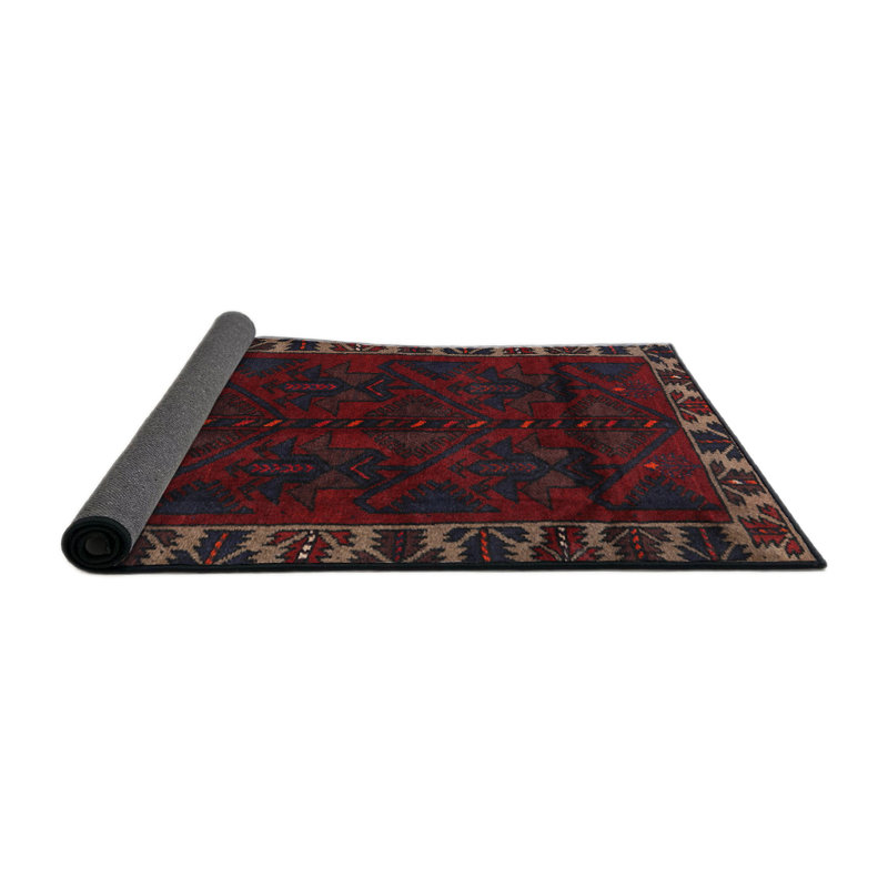 Tapis oriental rouge / gris, Rond 8 pi