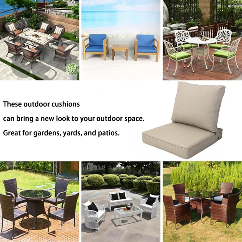 Deep Seat Chair Cushion Set - Putty, Putty