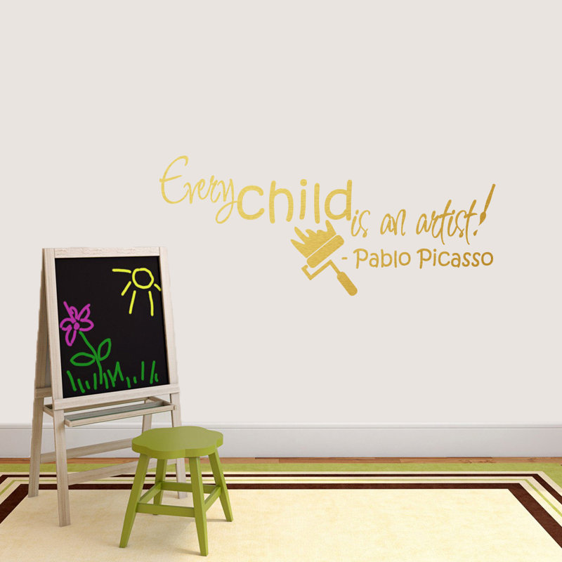 Décalcomanie murale chaque enfant est un artiste, Or