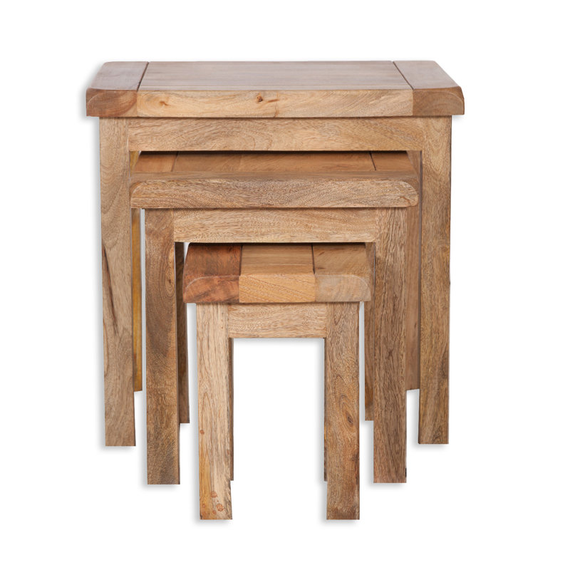 Shoreditch Solid Wood Nesting Tables, Light Brown