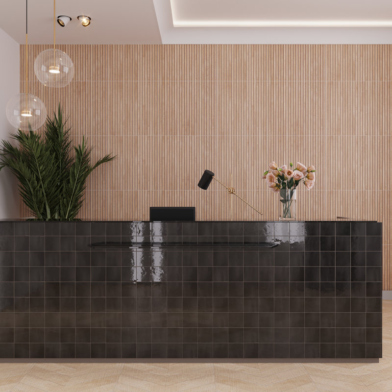 Carreau rectangulaire en porcelaine naturelle mate 23,77 po x 47,25 po Bois Chevron, Beige