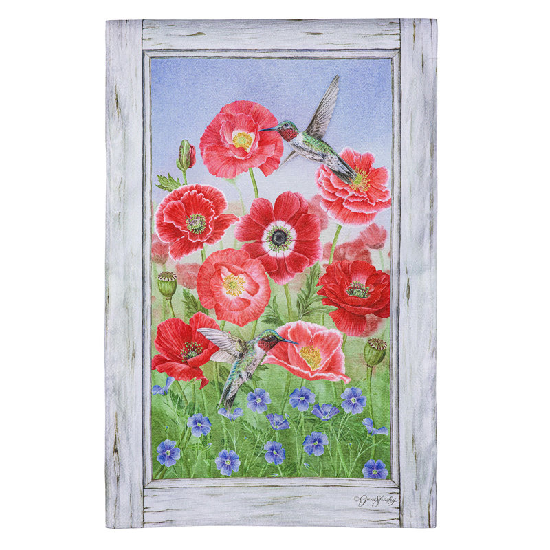 Drapeau de maison en coquelicot et coquelicots