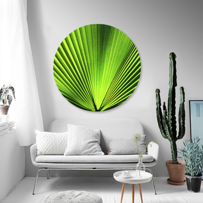 Green Palm Frond Print, 24" H x 24" W x 2.5" D