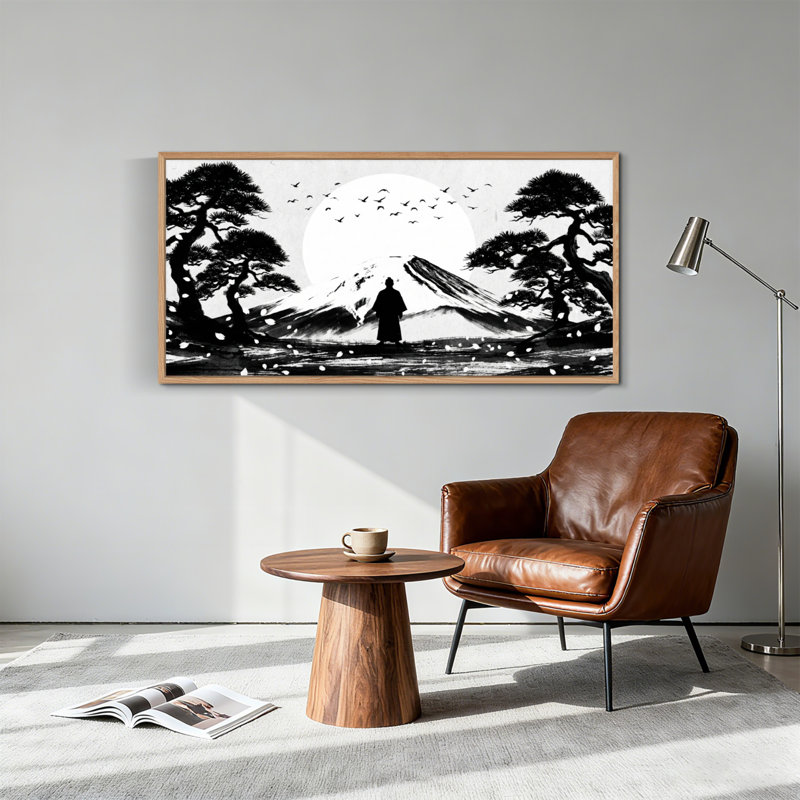 Tableau encadré sur toile représentant une silhouette de montagne (1 pièce), 147 x 71 cm, 58 po x 28 po