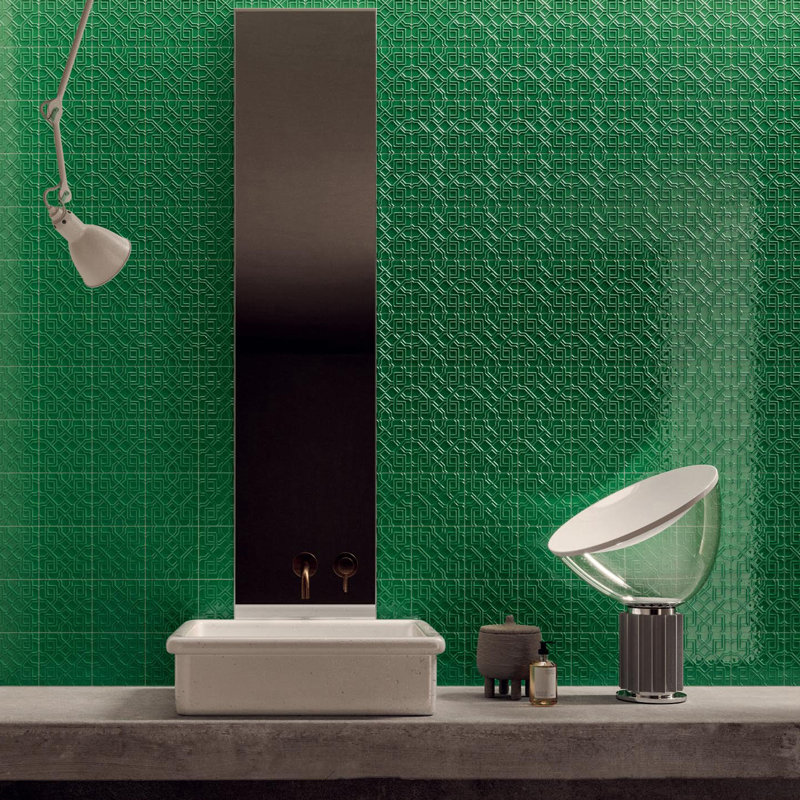Carrelage mural 3D italien 6 po x 6 po Superclassica Path, Vert verde
