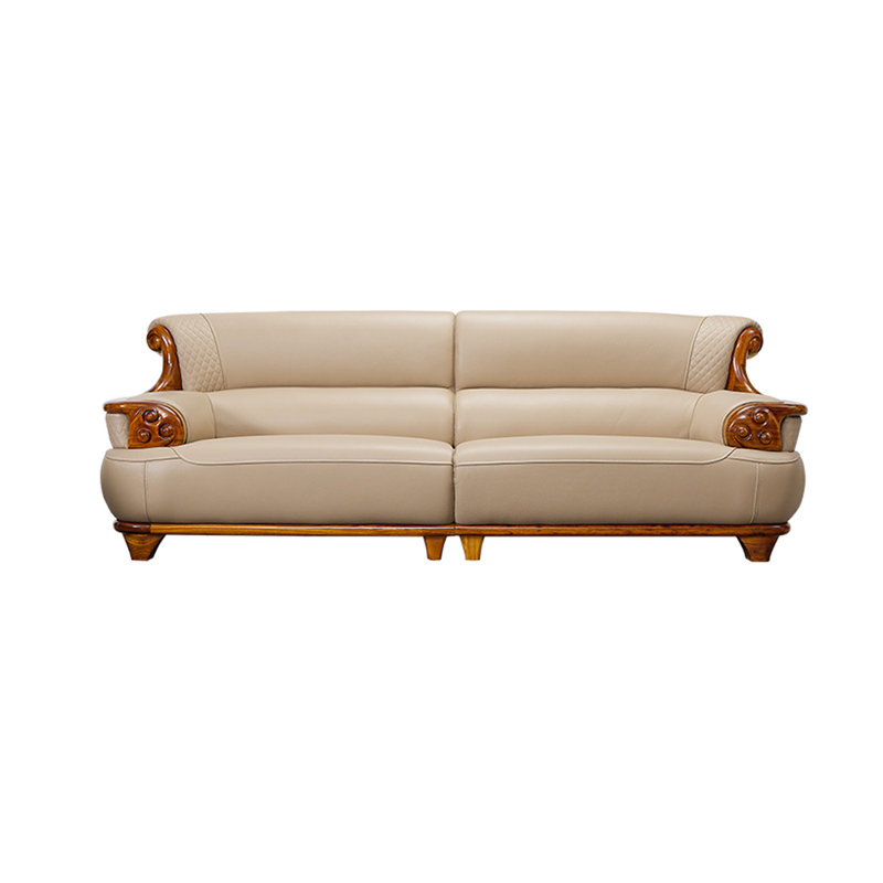 Canapé en cuir véritable de 90,5 po Ashlay