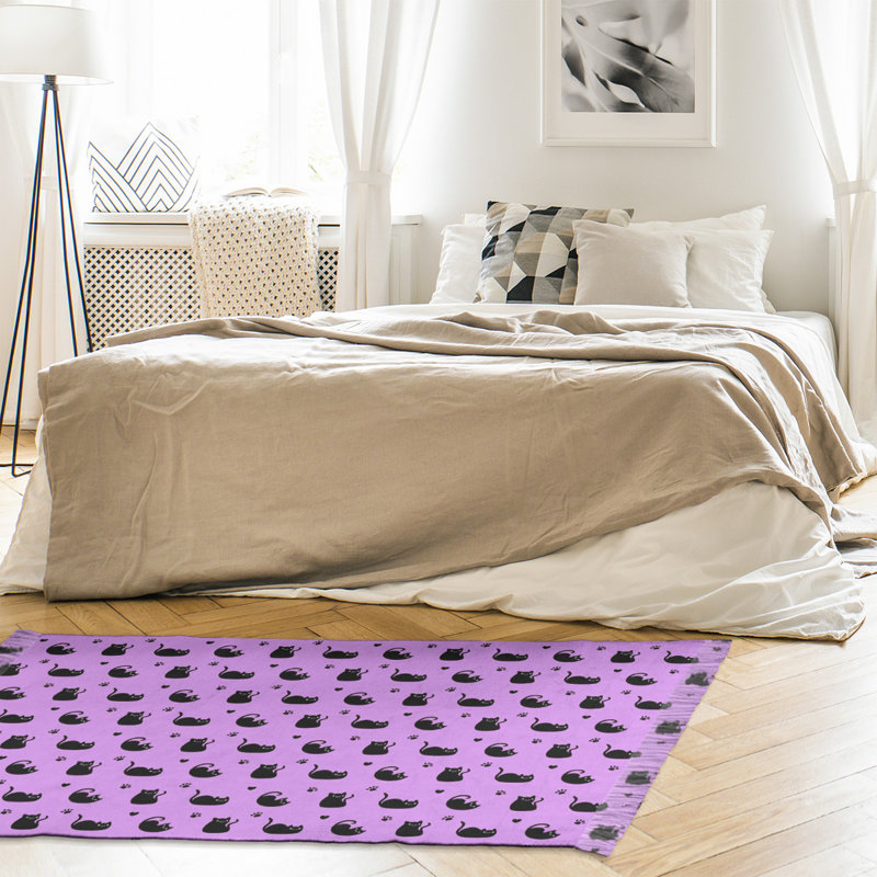 Tapis mauve à motif de chat Mcguigan, Non