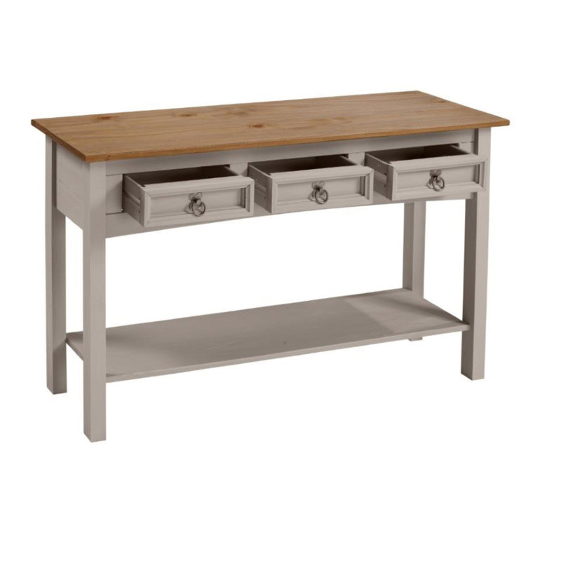 Palmea 122cm Solid Wood Console Table, Grey