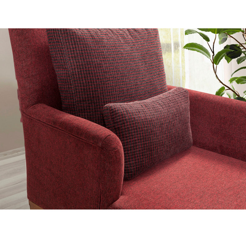 Chaise longue rembourrée Yaphank, 100 % polyester rose