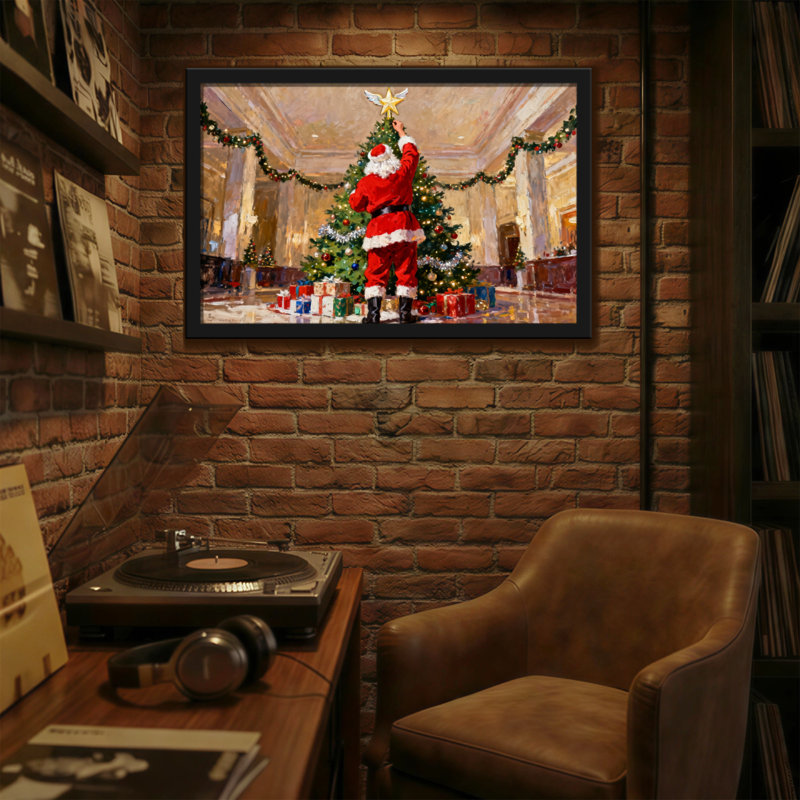Sapin de Noël de Noël décorant le père Noël dans le grand couloir, H 24 po x l 36 po