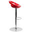 Tabouret de bar contemporain en plastique réglable en hauteur avec dossier arrondi avec découpe Hilia-29471267