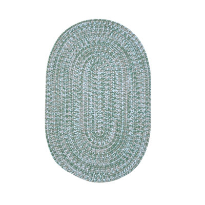 Tapis intérieur / extérieur en tweed vert Cayha