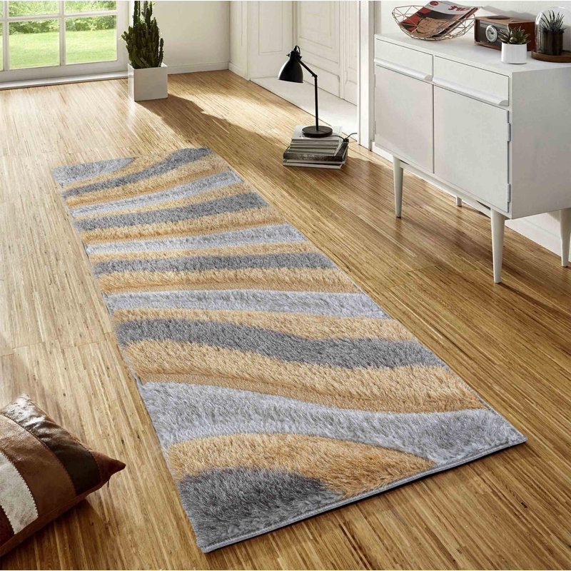 Boise Geometric Shag Area Rug, Runner 60cm x 220cm