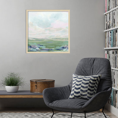 «Lavender Scape I» par June Erica Vess, reproduction d'art encadrée sur bois
