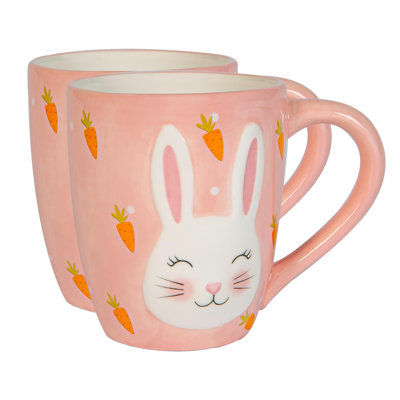 Nicola Spring - Pink Bunny Mugs - 9cm - Pink