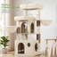 Arbre à chat 48 po pour 3 à 4 chats de taille moyenne, tour pour chat d'intérieur avec 2condos et hamacs, petit arbre à chat avec poteaux à griffes en sisal, velours doux pour l'escalade, assemblage facile-1065749779