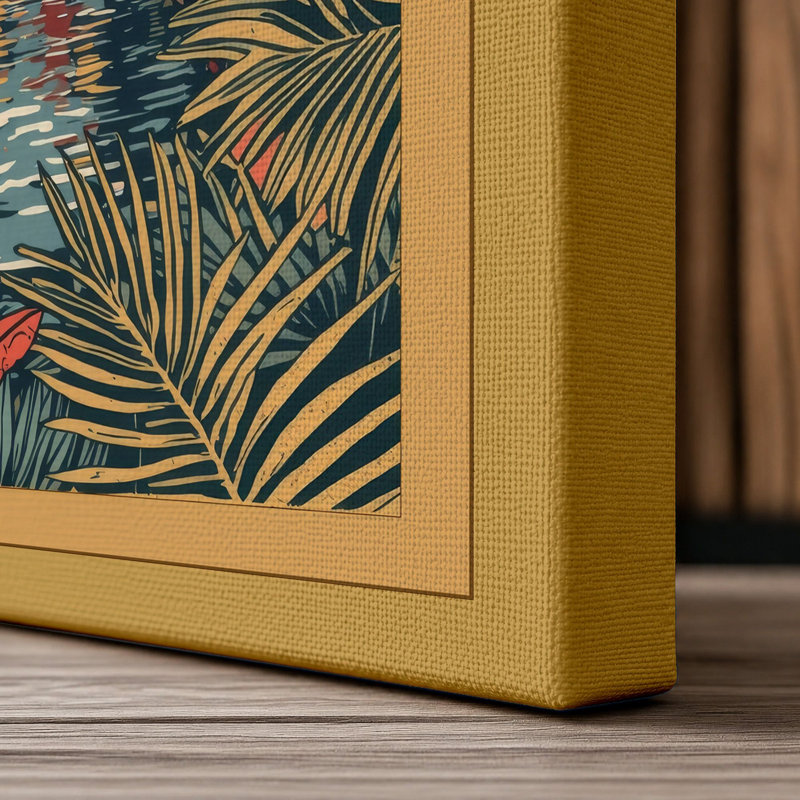 Venetian Paradise Tropical - Wrapped Canvas, 24x16 - 61.0 x 40.6 cm, Ochre Border