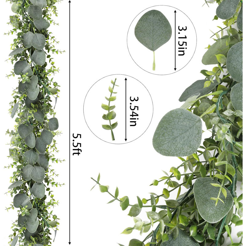5pcs 5.5ft Artificial Eucalyptus Garland