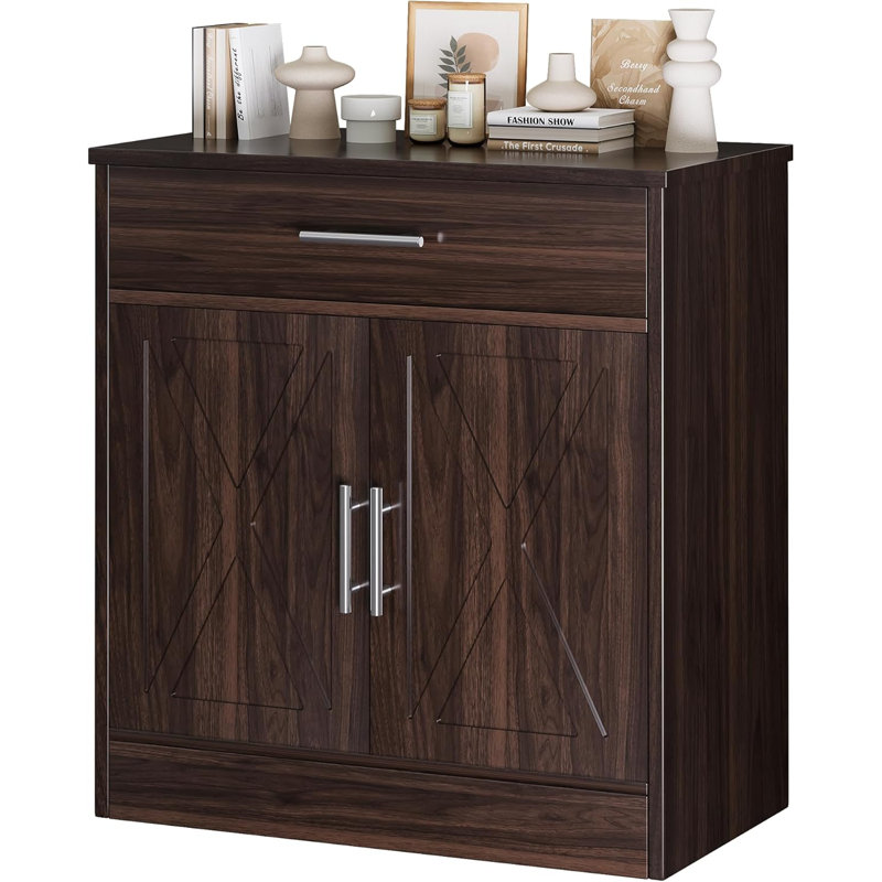 Sideboard Buffet With Storage, Modern Kitchen Storage Cabinet With 1 Drawer And 2 Doors, Wood Coffee Bar Buffet Table For Kitchen, Dining Room