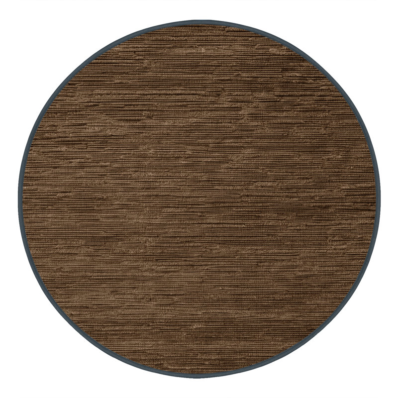 Machine Washable Solid Brown Area Rug, Round 3'