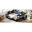 Cadre de lit d'angle pour grand lit avec bibliothèque et 2 tiroirs de rangement sous le lit, lit moderne avec lumière DEL et station de charge, interchangeable gauche et droite, noir-39751065