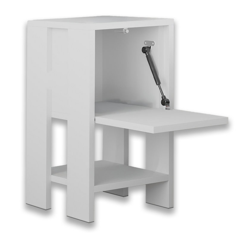 Table de chevet avec 1 armoire, Blanc