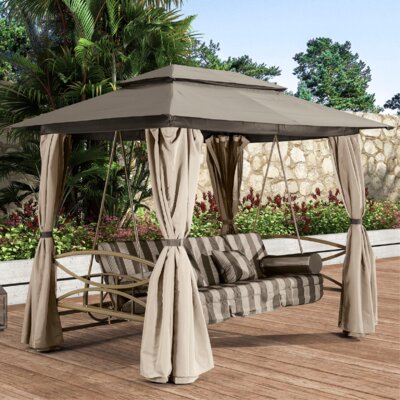 Arlmont & Co. Senna Porch Swing with Canopy & Reviews | Wayfair
