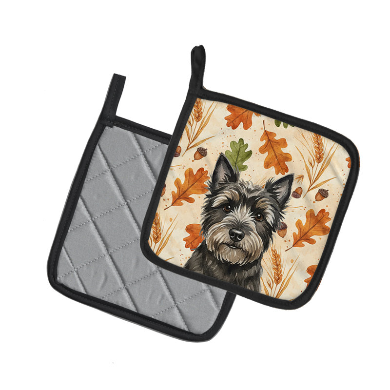 Paire de poignées noires Cairn Terrier Heirloom