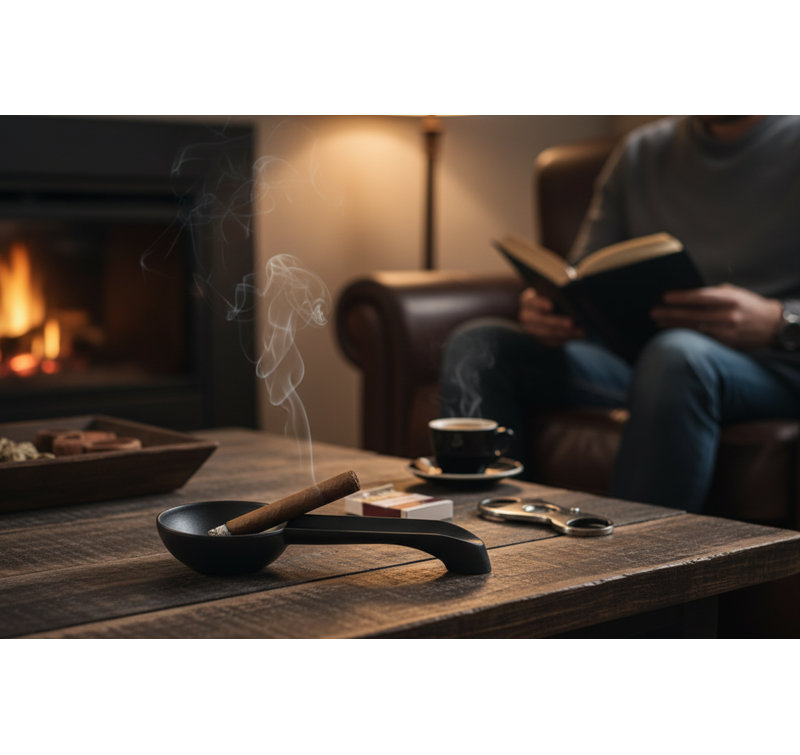 Cendrier à cigares en aluminium noir Visol - Design élégant pour repose-cigare simple de 6 po (vash323bk)