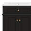 Meuble-lavabo autoportant de 24 po avec lavabo en céramique, armoire de rangement avec 2 portes et tiroir basculant-1253201865