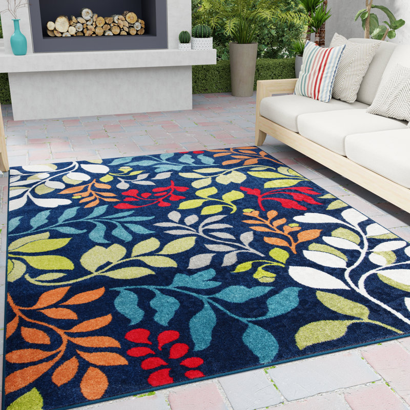 Tapis intérieur / extérieur en polypropylène touffeté à la machine Jayda, Rectangle 2 pi x 3 pi