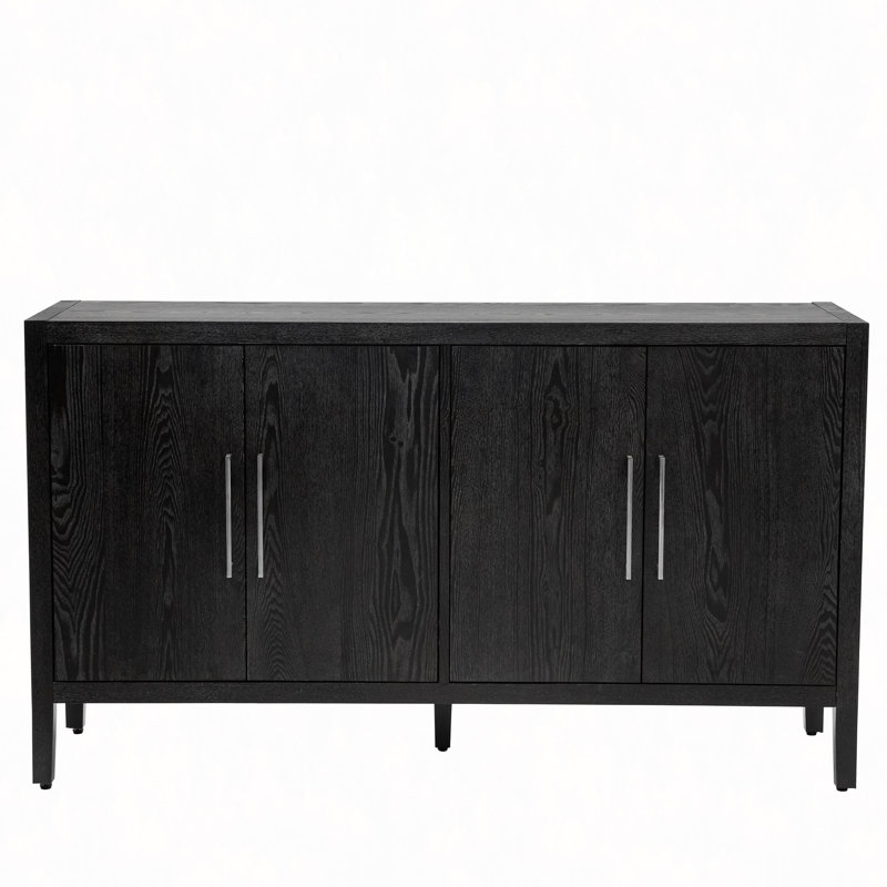 Buffet avec 4 poignées en métal, 4 tablettes et 4 portes pour le couloir, l'entrée et le salon