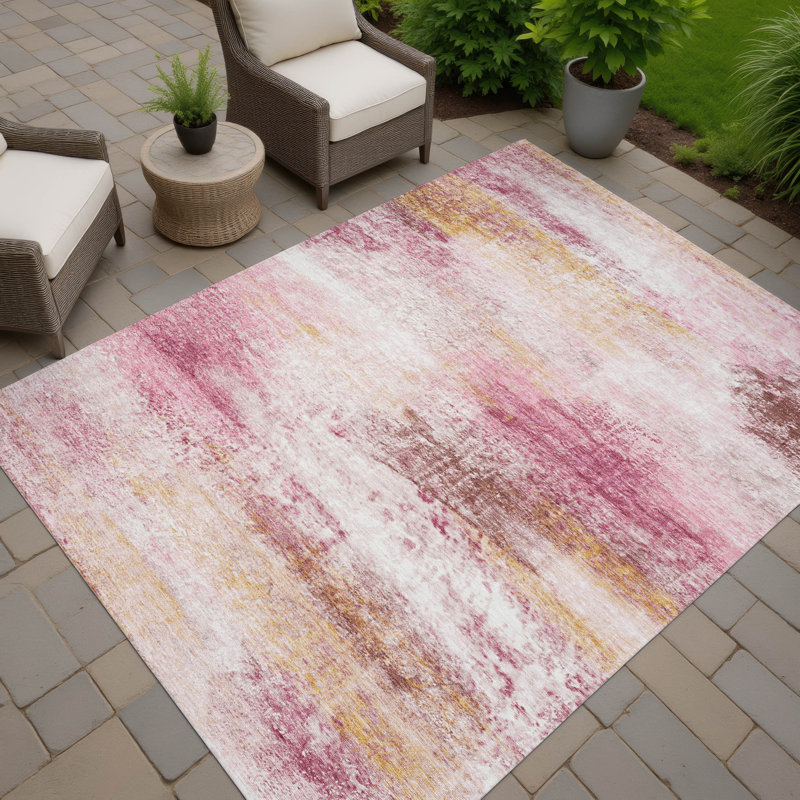 Machine Washable Indoor/Outdoor Chantille ACN2402 Abstract Rug, Rectangle 3' x 5'