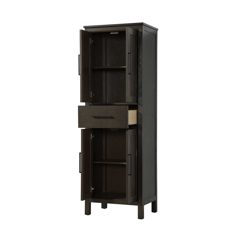 Armoire de rangement pour salle de bain 24 pouces en chêne chocolat, 72" H x 24" W x 72" D, Chêne chocolat