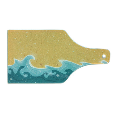 East Urban Home Glass Graphic Beach Cutting Board